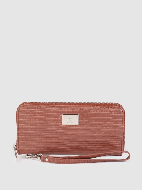 

Allen Solly Women Dusty Pink Textured Zip Around Wallet with Wrist Loop