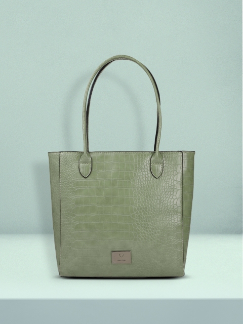 

Allen Solly Olive Green Animal Textured Structured Shoulder Bag