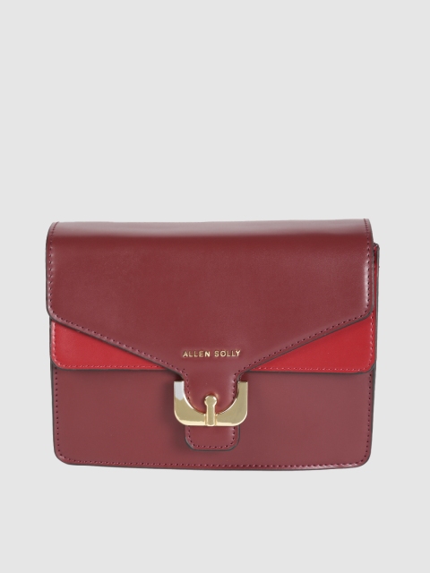 

Allen Solly Burgundy PU Structured Handheld Bag