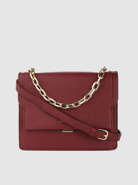 

Allen Solly Burgundy Structured Handheld Bag