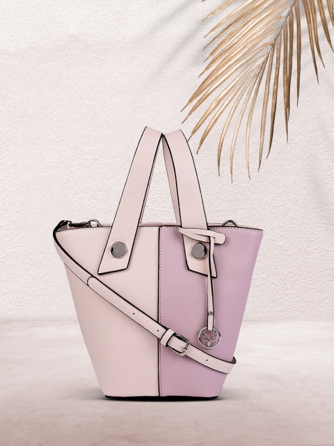 

Allen Solly Lavender Colourblocked Structured Handheld Bag