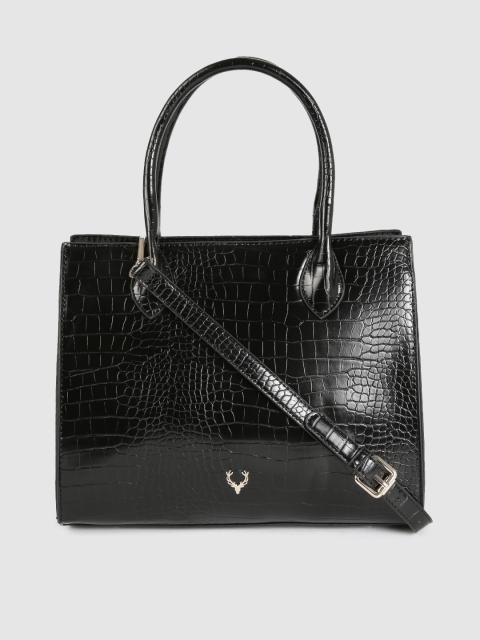 

Allen Solly Black Animal Textured PU Structured Handheld Bag