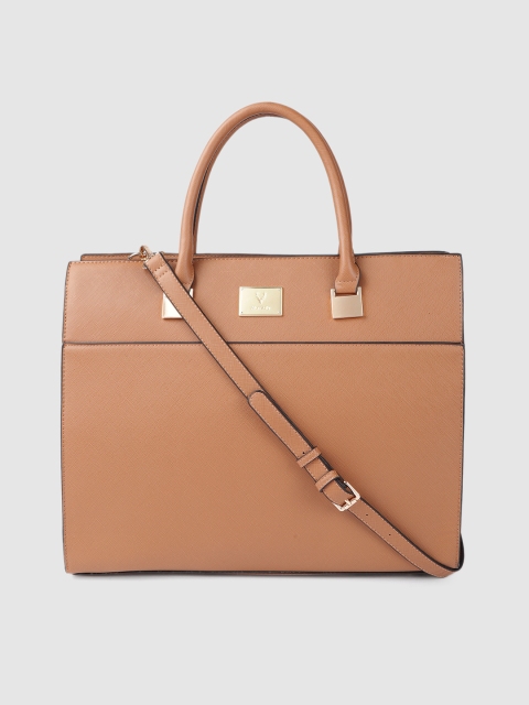 

Allen Solly Tan PU Structured Handheld Bag