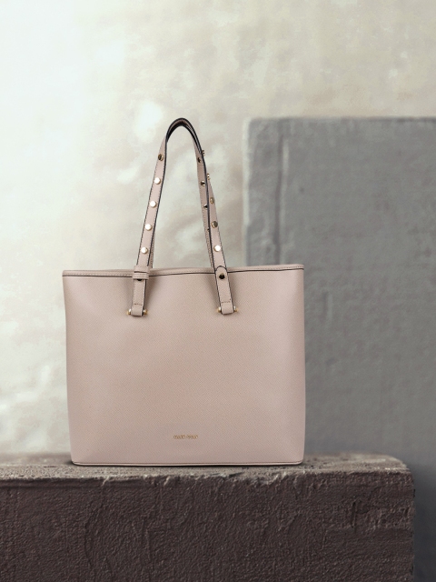 

Allen Solly Nude-Coloured Oversized Structured Shoulder Bag