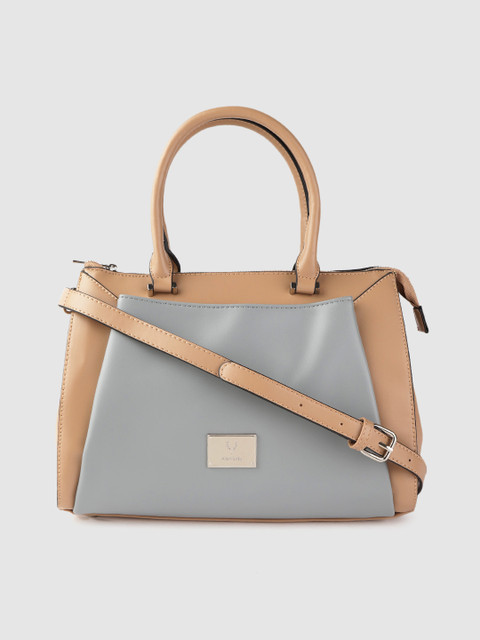 

Allen Solly Blue & Beige Colourblocked Structured Handheld Bag