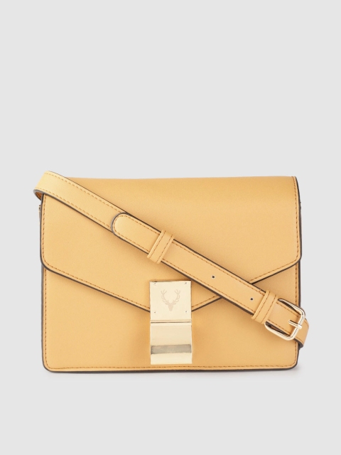 

Allen Solly Mustard Yellow Structured Sling Bag