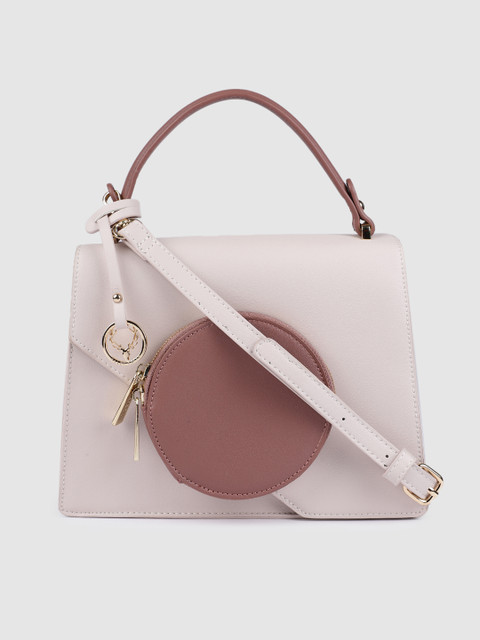 

Allen Solly Nude-Coloured Structured Satchel Bag