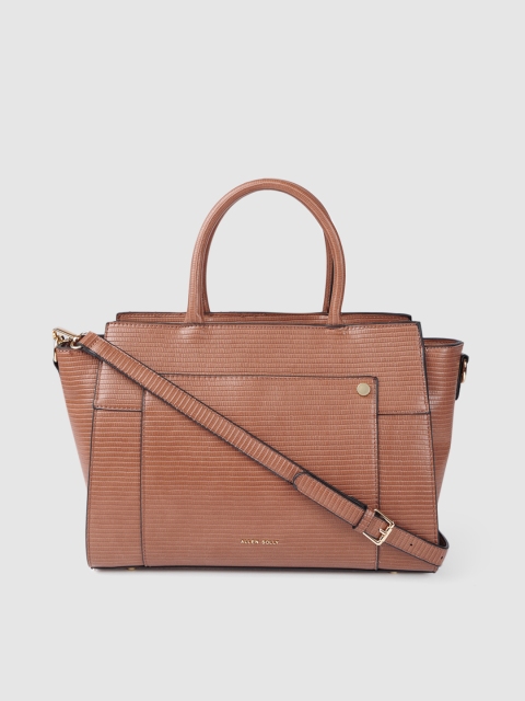 

Allen Solly Brown Textured PU Structured Handheld Bag