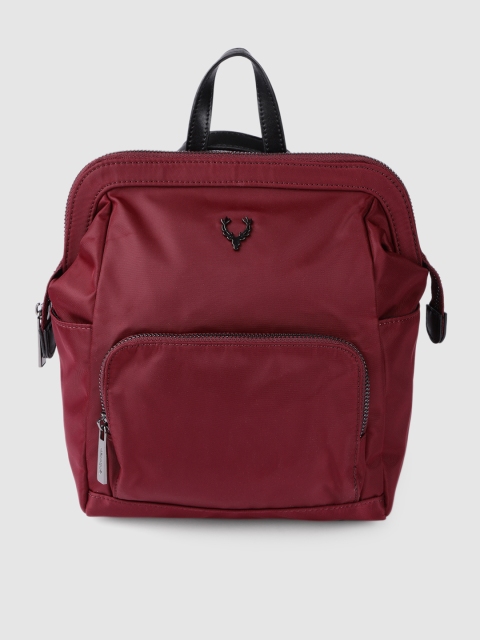 

Allen Solly Women Burgundy Solid Backpack