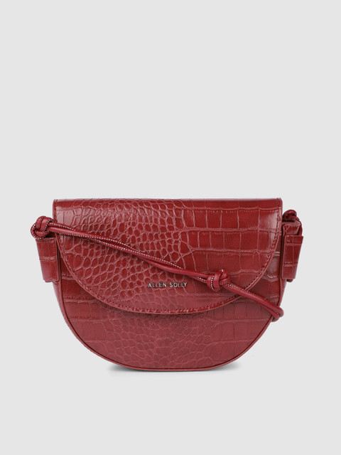 

Allen Solly Burgundy Croc Skin Textured Half Moon Sling Bag