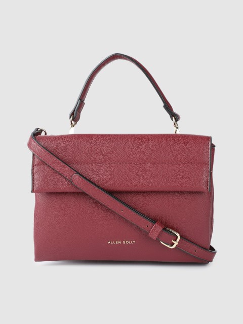 

Allen Solly Burgundy Structured Handheld Bag