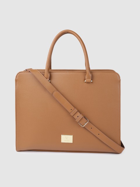 

Allen Solly Mustard Brown Structured Handheld Bag
