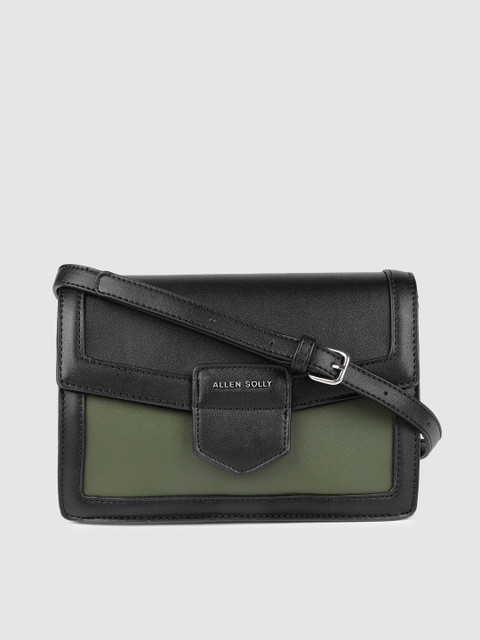 

Allen Solly Black Colourblocked Structured Sling Bag