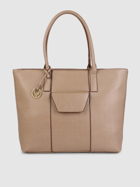 

Allen Solly Tan Brown Oversized Structured Handheld Bag
