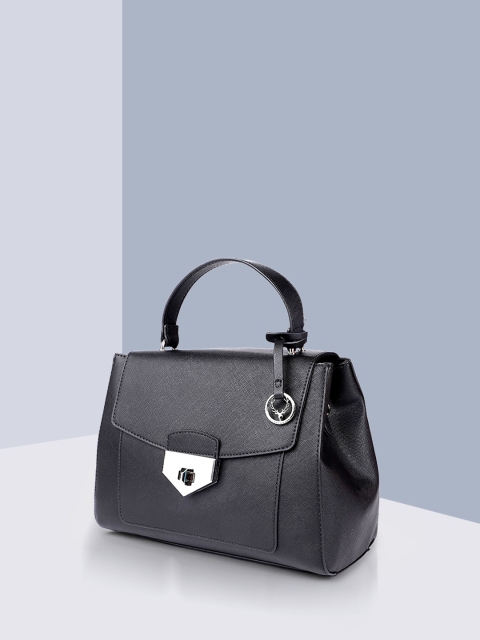 

Allen Solly Black Solid PU Structured Satchel