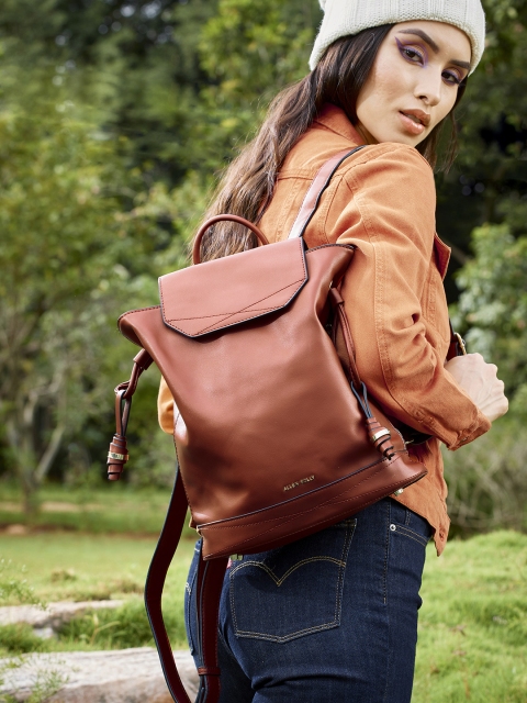 

Allen Solly Women Brown Solid Backpack