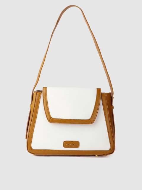 

Allen Solly White & Tan Brown Solid Structured Shoulder Bag