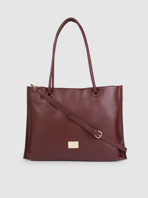

Allen Solly Burgundy Solid Oversized Structured Shoulder Bag