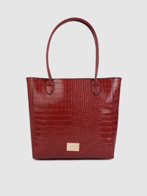 

Allen Solly Red Animal Textured Structured Shoulder Bag