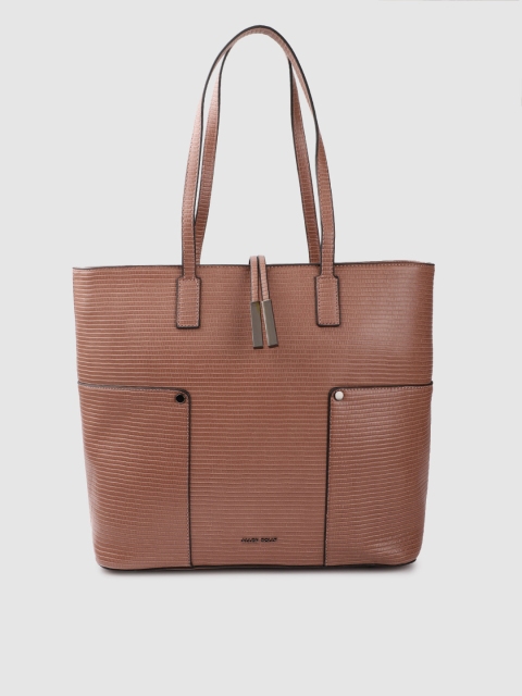 

Allen Solly Brown Textured Structured Shoulder Bag