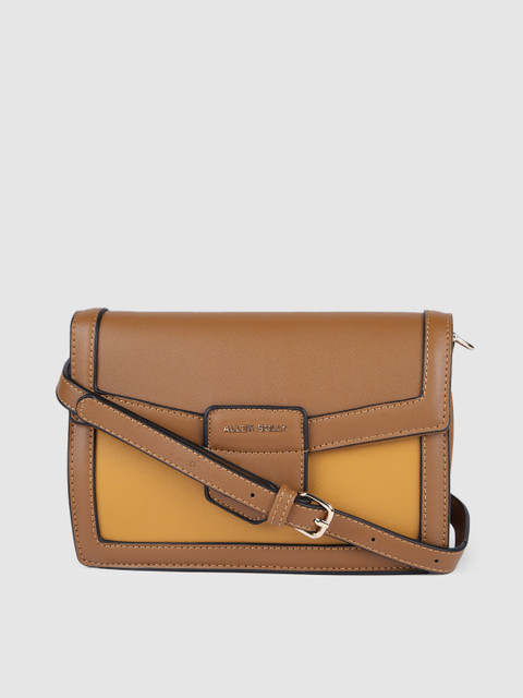 

Allen Solly Mustard Brown Structured Sling Bag