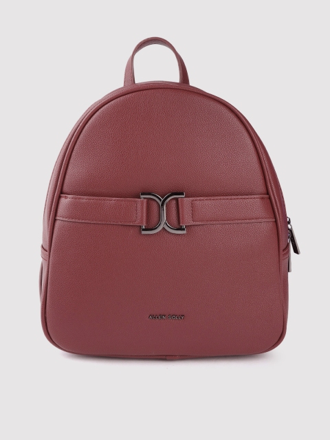 

Allen Solly Women Burgundy Solid Buckle Detail Backpack 9.3L