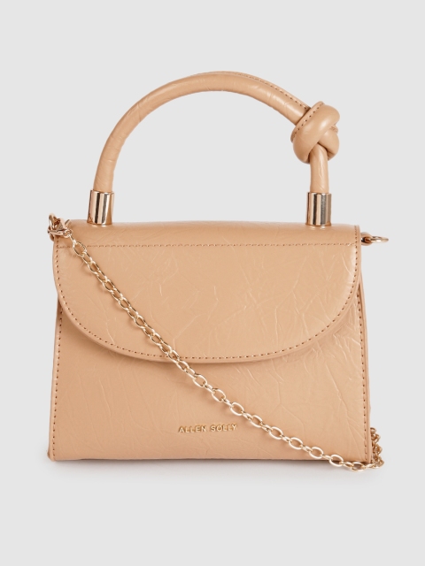 

Allen Solly Nude-Coloured Textured Structured Handheld Bag