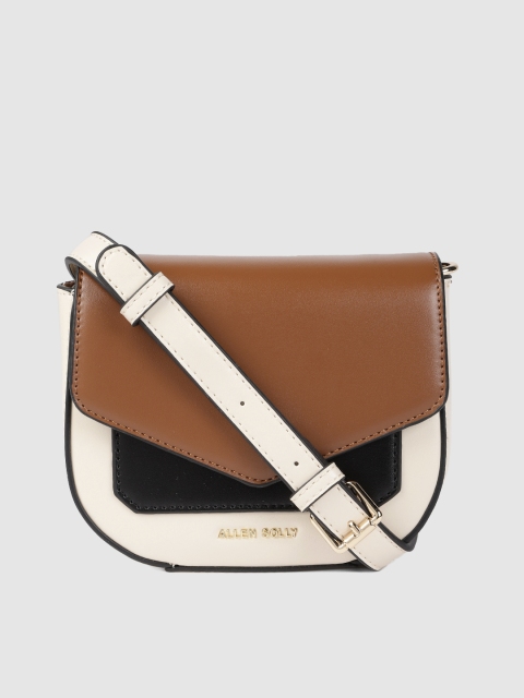 

Allen Solly Tan Brown & Off-White Colourblocked Sling Bag