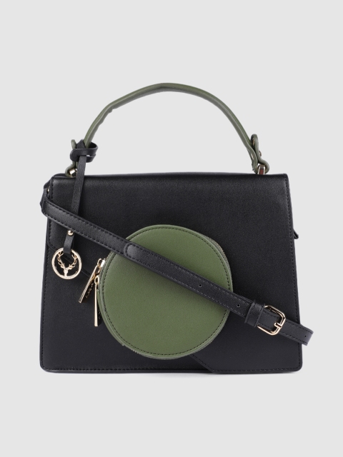 

Allen Solly Black Structured Handheld Bag