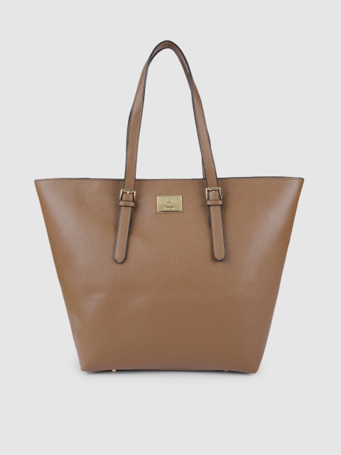 

Allen Solly Tan Brown Solid Oversized Structured Shoulder Bag