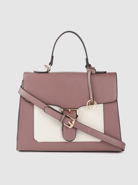 

Allen Solly Mauve & White Colourblocked Structured Satchel Bag