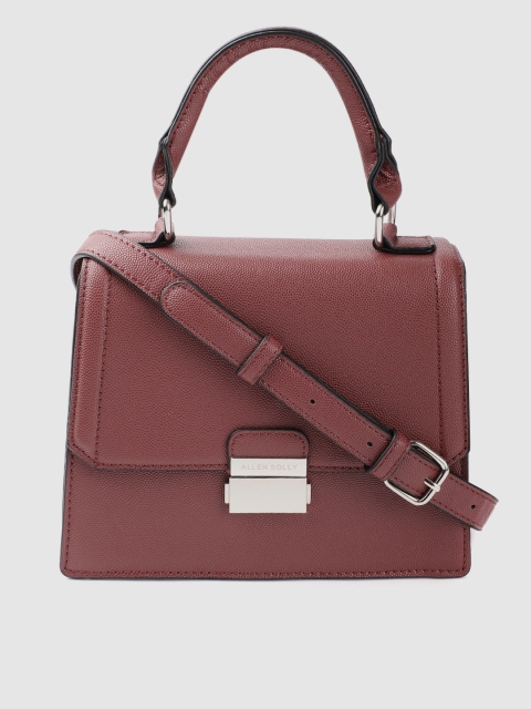 

Allen Solly Bugundy Textured Structured Satchel, Burgundy