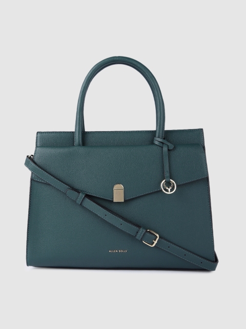 

Allen Solly Green PU Structured Handheld Bag
