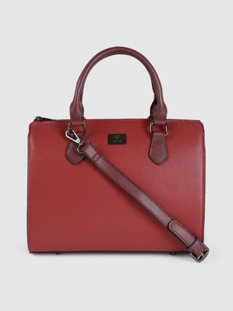 

Allen Solly Burgundy PU Oversized Structured Handheld Bag