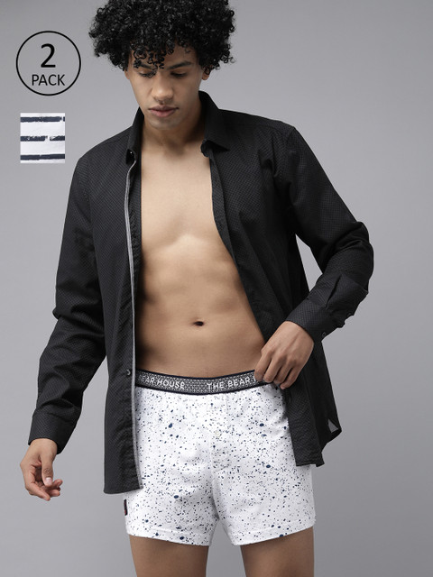 

THE BEAR HOUSE Men Pack Of 2 Assorted Comfort Fit Knitted Boxers TBH-NYASA-S