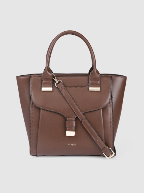 

Allen Solly Coffee Brown Solid Structured Handheld Bag