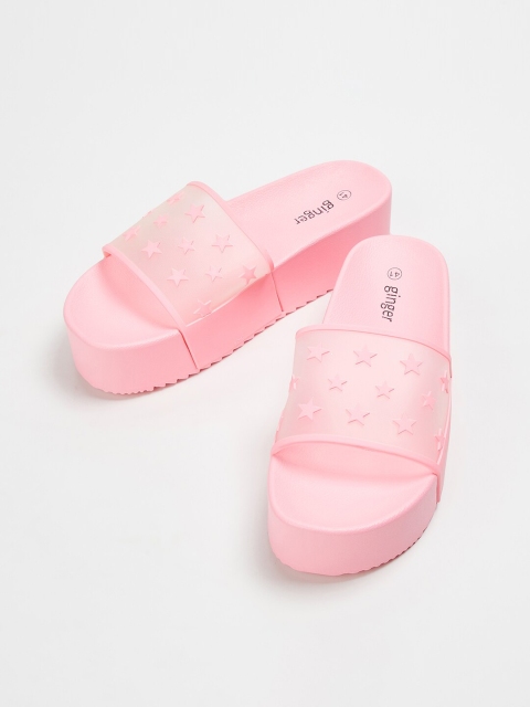

Ginger by Lifestyle Women Pink Printed Sliders
