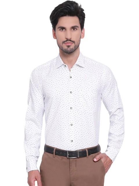 

Richlook Men White Slim Fit Printed Party Shirt