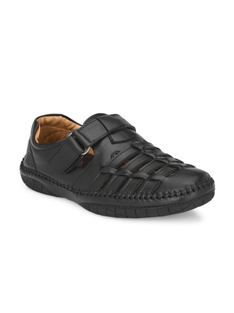 

SHENCES Men Black Shoe-Style Sandals
