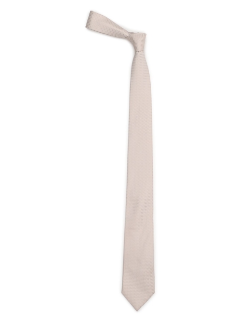 

Louis Philippe Men Cream-Coloured Woven Design Silk Skinny Tie