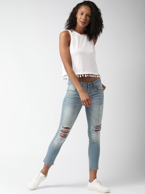 

New Look White Crop Top with Tassels