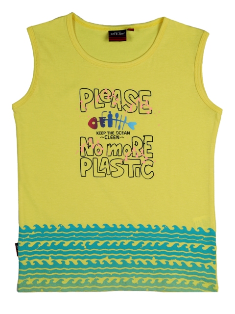 

Gini and Jony Boys Yellow Printed T-shirt