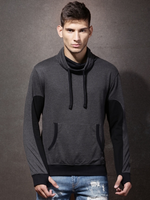 

Roadster Men Charcoal Grey Turtle Neck Sweatshirt
