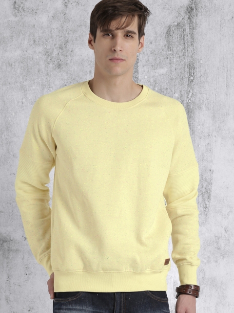 

Roadster Men Cream-Coloured Speckled Sweatshirt