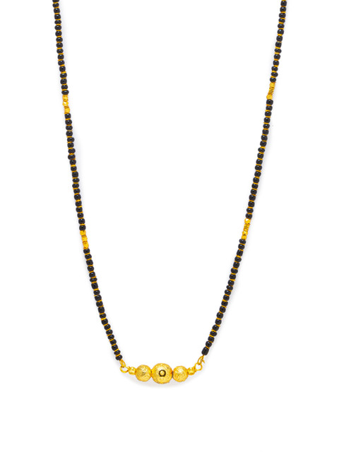 

Digital Dress Room Black Gold-Plated Beaded Mangalsutra