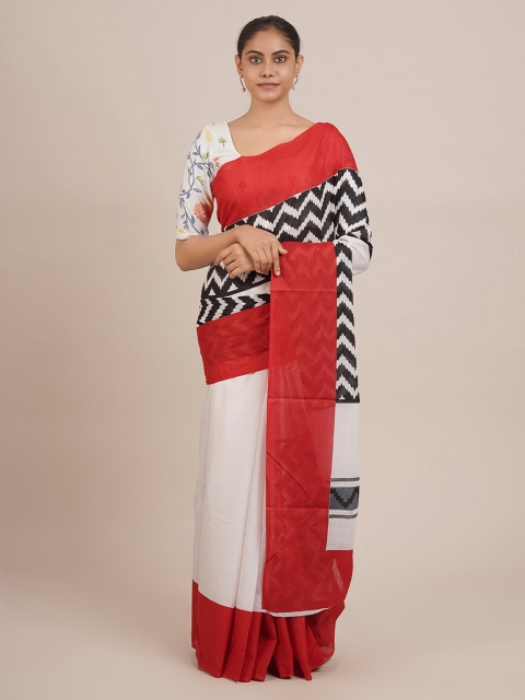 

Pothys Black & Off-White Pure Cotton Printed Saree
