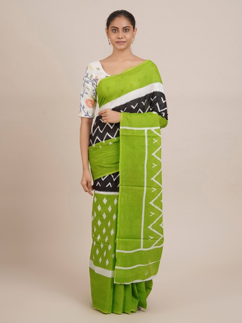 

Pothys Green Printed Pure Cotton Saree