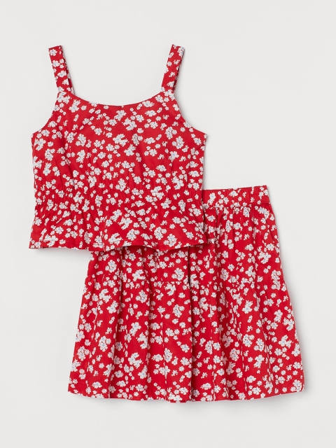

H&M Girls Red & White Printed 2-Piece Cotton Set