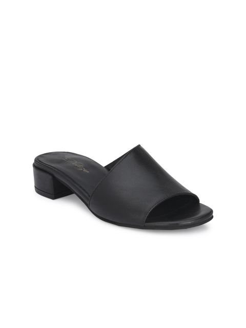 

Delize Women Black Solid Leather Block Heels