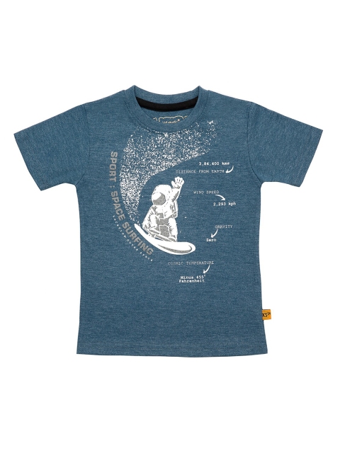 

Kid Studio Boys Blue Printed Round Neck T-shirt